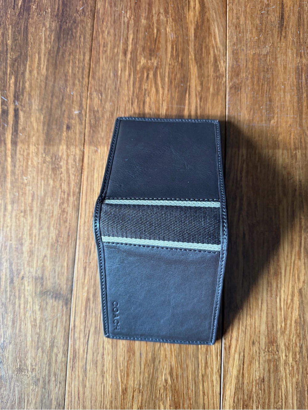 Unused Coach Men's Leather Bifold Wallet in Charcoal Gray - Picture 8 of 11